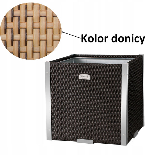 Donica ogrodowa technorattanowa 46x46x46 SŁOMKOWA