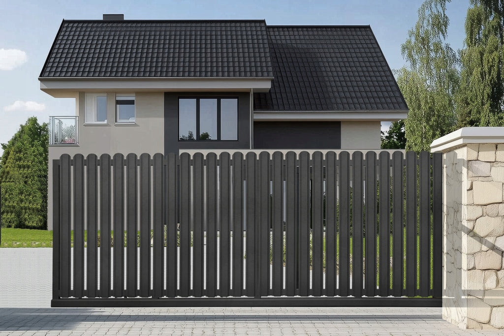 Brama przesuwana wjazdowa pionowa 4x1,5 m RAL 7016 antracyt